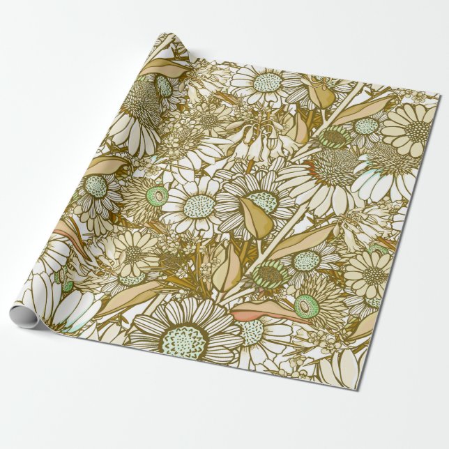Retro Sunburn Australian Land Garden Presentpapper (Utrullad)