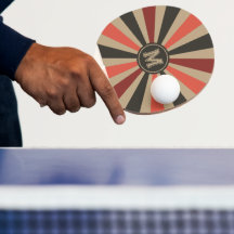 Retro Sunburst Anpassad Monogram Pingisracket
