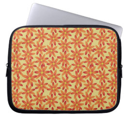 Retro Sunburst Daisy Blommig i Varmt Gult Laptop Fodral