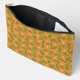 Retro Sunburst Daisy Blomster i Guld Oliv