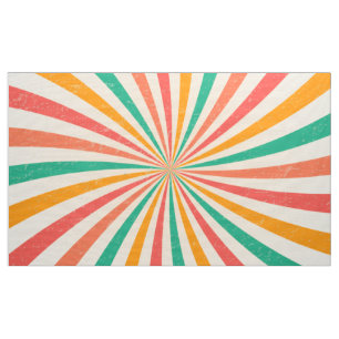 Retro sunburst för färgrik sommar tyg