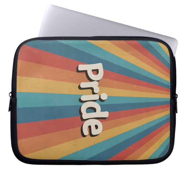 Retro Sunburst HBTQ+-stolthet Laptop Fodral (Framsidan)