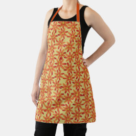 Retro Sunburst Marguerit Blommig i Varm Gul Medium
