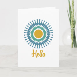 Retro Sunburst Note Card i Grönt och Guld Anteckningskort