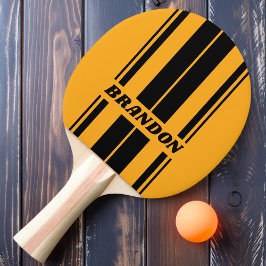 Retro Sunflower Buzz Board Ränder med namn Pingisracket