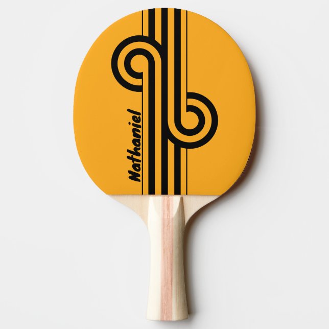 Retro Sunflower Buzz Dubbelrandig Loop med Namn Pingisracket (Baksidan)