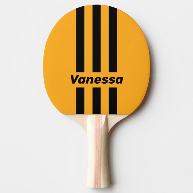 Retro Sunflower Buzz Three Pin Stripes with Name Pingisracket (Framsidan)
