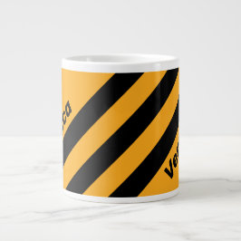 Retro Sunflower Buzz Tre Ränder med Namn Jumbo Mugg