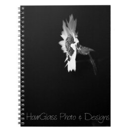 Retro Sunflower with Bee Spiral Photo Notebook Anteckningsbok