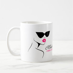Retro sunglass Hår och skönhet i konjak Kaffemugg