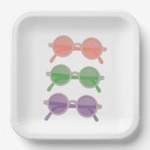 Retro Sunglass Pappra Tallrikar