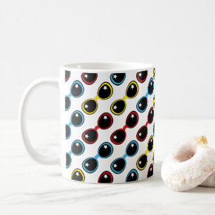 Retro Sunglass Primary Färg Mönster Kaffemugg