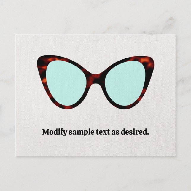 Retro Sunglass Vykort (Framsida)