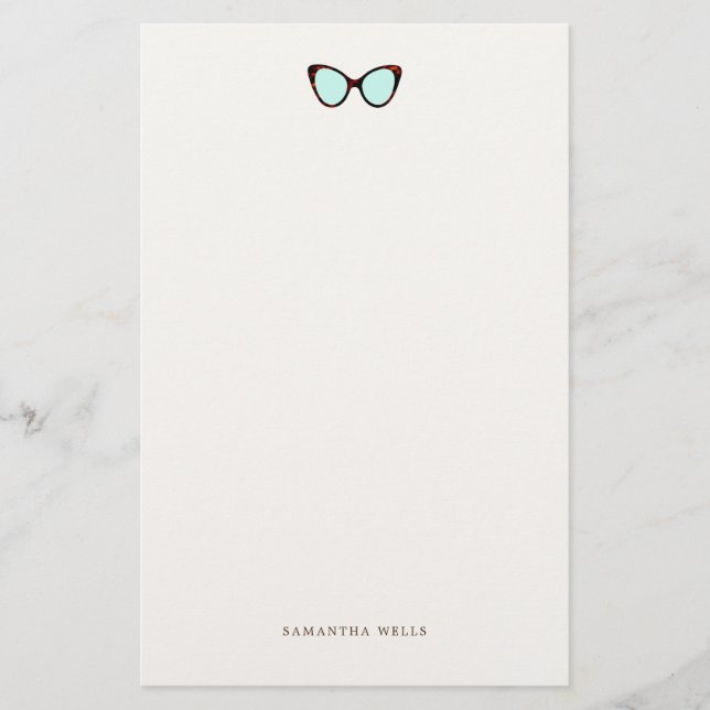 Retro Sunglasses Personlig Stationery Brevpapper (Framsida)