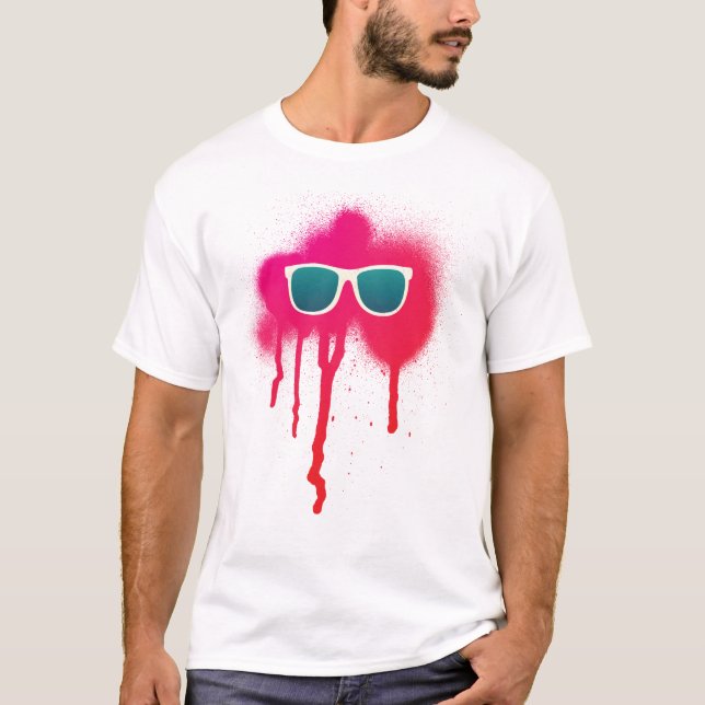 Retro Sunglasses Splatter T-shirt (Framsida)