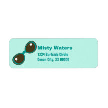 Retro Sunglasses Teal Personlig Namn