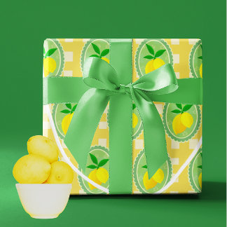 Retro Sunny Gult Lemons Presentpapper