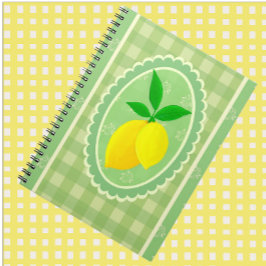 Retro Sunny Lemon Gult Vår Grönt Anteckningsbok