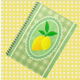 Retro Sunny Lemon Gult Vår Grönt Anteckningsbok