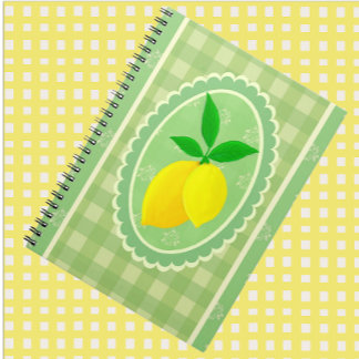 Retro Sunny Lemon Gult Vår Grönt Anteckningsbok