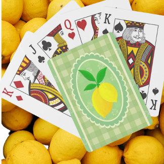 Retro Sunny Lemon Gult Vår Grönt Casinokort