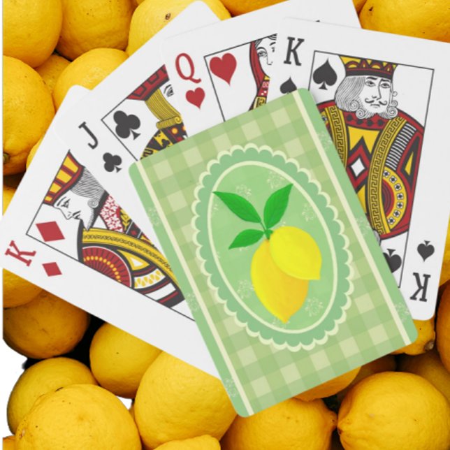 Retro Sunny Lemon Gult Vår Grönt Casinokort (Fun gift for your card playing friends!)