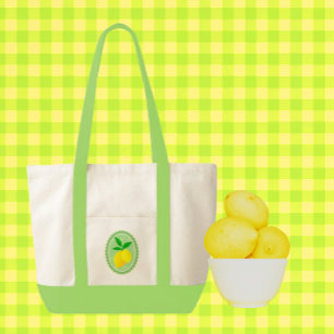 Retro Sunny Lemon Gult Vår Grönt Tygkasse
