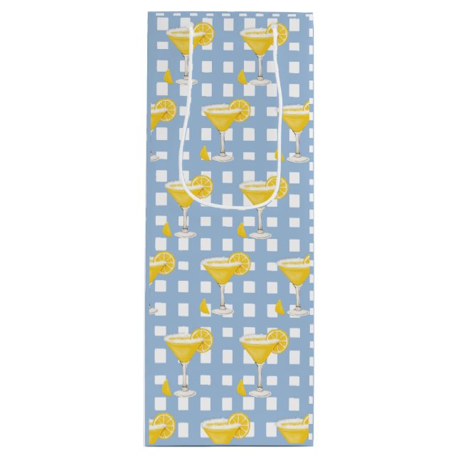 Retro Sunny Yellow Lemon Drop Blue Check (Framsidan)