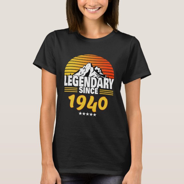 Retro Sunrise LEGENDARY SINCE 1940 T Shirt (Framsida)