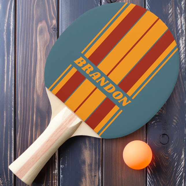 Retro Sunrise på Skiffertavla Ränder med Namn Pingisracket (Skapare uppladdad)