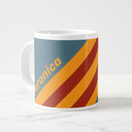 Retro Sunrise på Slate Stripes med namn Jumbo Mugg
