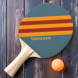 Retro Sunrise på Slate Stripes med namn Pingisracket