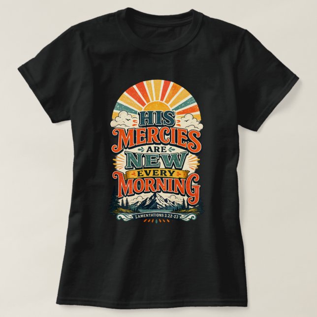 Retro Sunrise Present Kristet Bibelvers Vintage T Shirt (Design framsida)