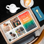 Retro Sunset 4 Photo Mr and Mrs 60th Anniversary Frukostbricka<br><div class="desc">Are you looking for a 60th year anniversary gift ideas, wedding anniversary serving trays? Look at our Retro Sunset 4 Photo Mr and Mrs 60th Anniversary Serving Tray! Whether you're marking an important wedding anniversary milestone in your relationship or want to express gratitude for everything, this anniversary wedding gift for...</div>