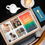Retro Sunset 4 Photo Mr and Mrs 70th Anniversary Frukostbricka<br><div class="desc">Are you looking for a 70th year anniversary gift ideas, wedding anniversary serving trays? Look at our Retro Sunset 4 Photo Mr and Mrs 70th Anniversary Serving Tray! Whether you're marking an important wedding anniversary milestone in your relationship or want to express gratitude for everything, this anniversary wedding gift for...</div>