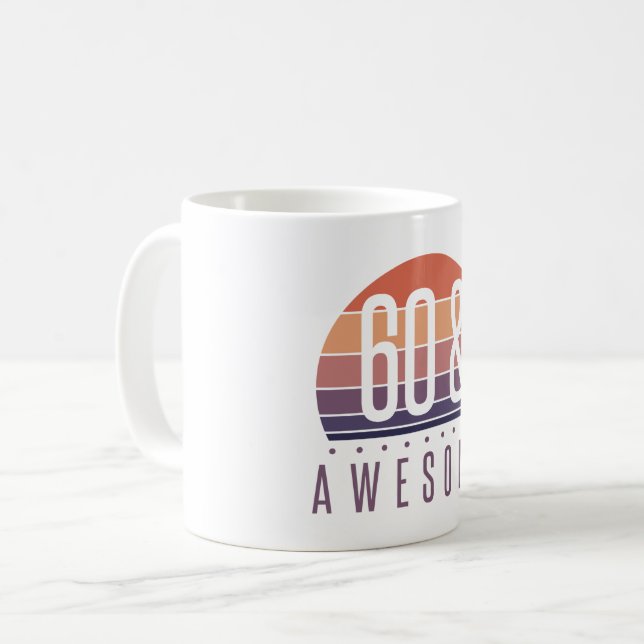 Retro Sunset 60:e födelsedagen Kaffemugg (Framsida vänster)