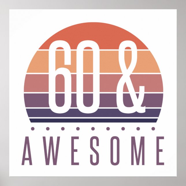 Retro Sunset 60:e födelsedagen Poster (Framsidan)