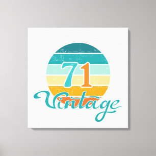 Retro Sunset 71 Vintage Distress Canvastryck