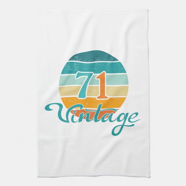 Retro Sunset 71 Vintage Distress Kökshandduk (Vertikal)