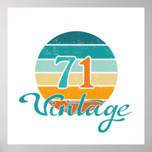 Retro Sunset 71 Vintage Distress Poster