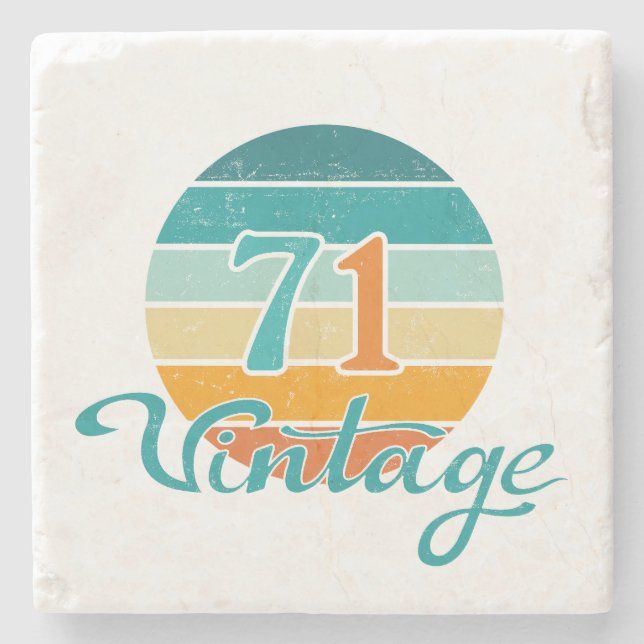 Retro Sunset 71 Vintage Distress Stenunderlägg (Framsidan)