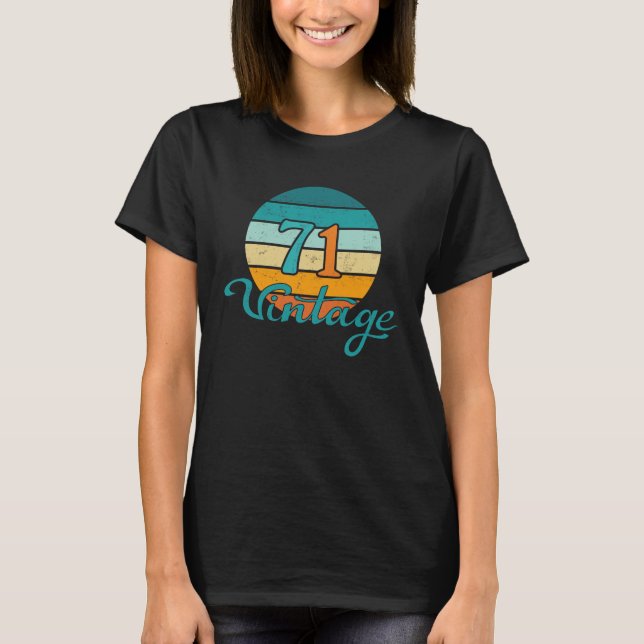 Retro Sunset 71 Vintage Distress T Shirt (Framsida)