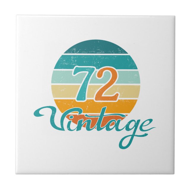 Retro Sunset 72 Vintage Distress Kakelplatta (Framsidan)