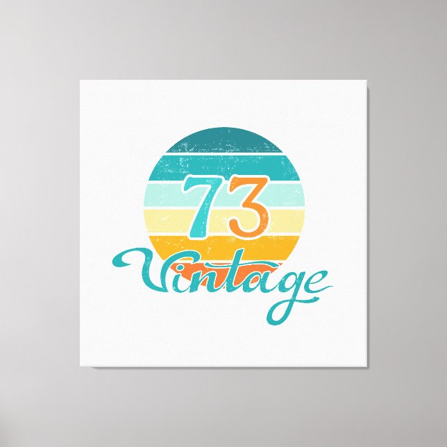 Retro Sunset 73 Vintage Disted Canvastryck (Framsida)