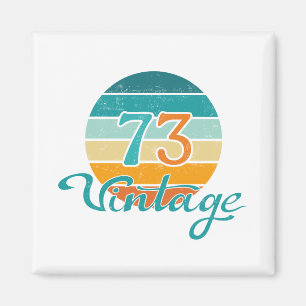 Retro Sunset 73 Vintage Disted Magnet