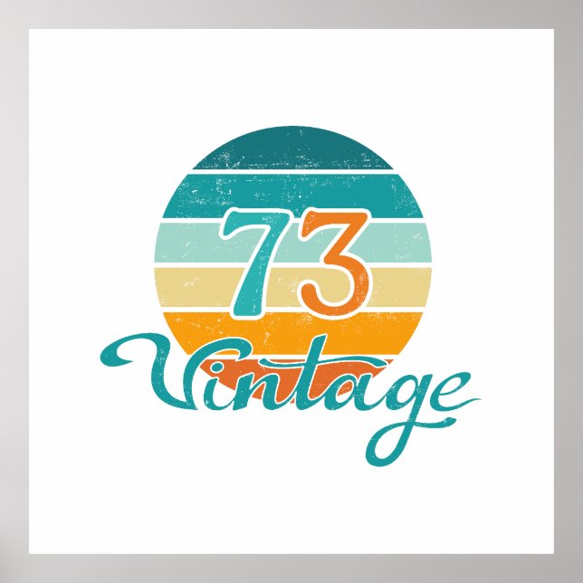 Retro Sunset 73 Vintage Disted Poster (Framsidan)