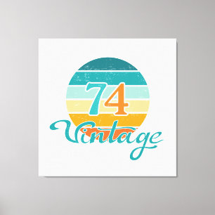 Retro Sunset 74 Vintage Distress Canvastryck
