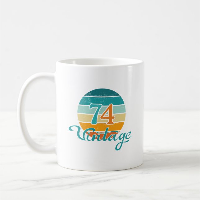 Retro Sunset 74 Vintage Distress Kaffemugg (Vänster)