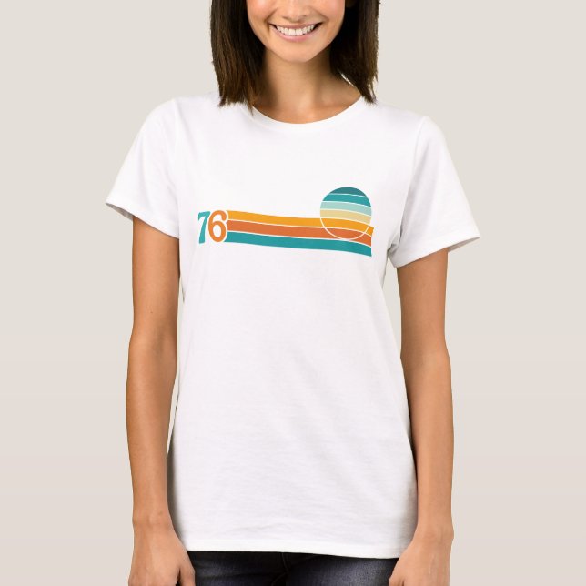 Retro Sunset 76 T Shirt (Framsida)