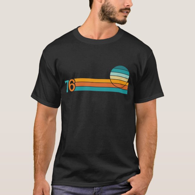 Retro Sunset 76 T Shirt (Framsida)